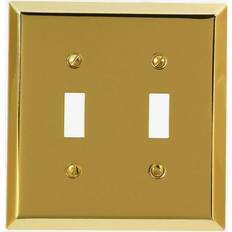 Yellow Electrical Outlets & Switches Amerelle century polished brass toggle wall plate 2 gang stamped steel 163ttbr 0.29