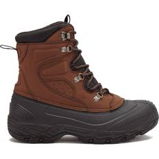 London Fog Breckenridge Waterproof Mens Winter Boots Leather Insulated Mens Snow Boots Brown Tan, Extra Wide