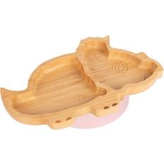 Pink Plates & Bowls Tiny Dining Dani the Dinosaur Bamboo Suction Plate