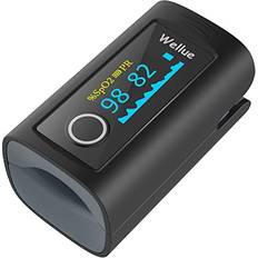 Fingertip pulse oximeter 60f blood oxygen saturation monitor with alarm batterie Black 1 Count Pack of 1