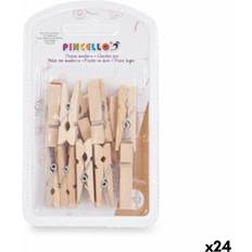 Marrón Almacenamientos de Papel y Organizadores de Escritorio Pincello Medium Brown Wooden Clamps 24 Pack