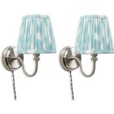 ValueLights Pair of Plug In Traditional Pleated Shades No Bulbs Wall light