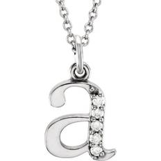 Unisex - White Gold Charms & Pendants Precious Stars 14k white gold 0.02ctw white diamond initial pendant necklace