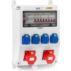 Power Distributor 4 earthed sockets 2 CEE sockets RCD 4 miniature circuit breakers