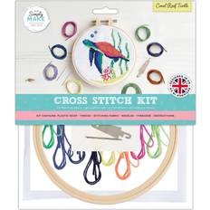 Orange Crafts Simply make 8" cross stitch kit coral reef turtle