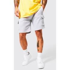 Cargoshortsit - Harmaa boohooMAN Loose Fit Cargo Jersey Short - Grey