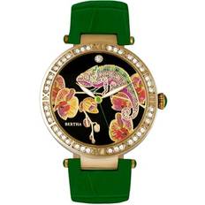 Womens Camilla Mother-Of-Pearl Leather Band Watch Green