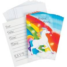 Animal Cards & Invitations Fun Express 8 Pc Unicorn Party Invitations