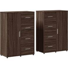 vidaXL sturdy Brown/Oak Sideboard 60x84cm 2pcs