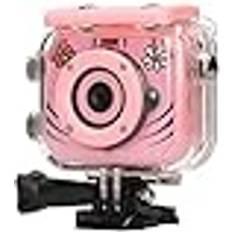 Extralink 12 MP barnkamera digitalkamera 1080P 30 fps, vattentät barnkamera IP68, robust hölje handtag 2 tums bildram, digitalkamera barn, minneskort kapacitet upp till 32 GB, rosa