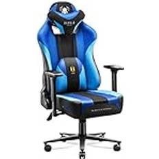 Gaming stoler Diablo X-Player Gaming Stuhl Bürostuhl Schreibtischstuhl Stoff 3D Armlehnen Ergonomisches Design Nacken/ Lendenkissen Frost Black, King XL