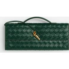 Women Clutches Bottega Veneta Long Clutch Andiamo With Handle Green Woman