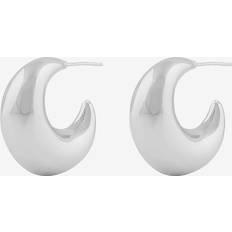 Snö of Sweden Silverpläterad Örhängen Snö of Sweden Millie Round Ear Örhängen - Silver