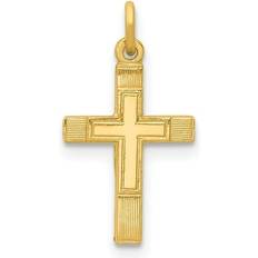 14k - Unisex Charms & Pendants JewelryWeb 14k cross charm xr199 Yellow 0.27