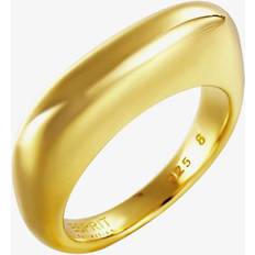 Esprit Gold Plated Sterling Silver Plain Curved Oblong Ring ELRG91924B180