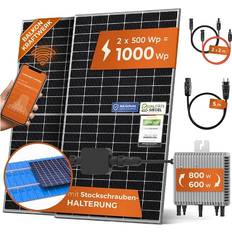 Solarmodule Solarway Solarway Balkonkraftwerk 1000W Solaranlage Steckerfertig WIFI Komplettset Photovoltaik Anlage 600/800W