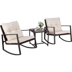 Metal Bistro Sets SunCrown 3 pcs Patio Bistro Set