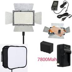yn300 iii led light 3200 5500k kit 2 battery softbox charger ac adapter Black