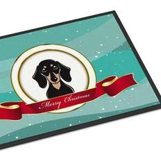 Entrance Mats Caroline's Treasures Smooth Merry Christmas Black 24x"