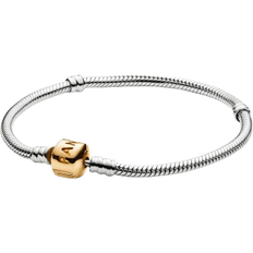 Pandora Gold Bracelets Pandora Moments Snake Chain Bracelet - Silver/Gold