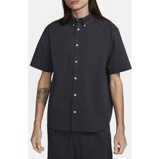 Nike Musta Paidat Nike Life Men's Short-Sleeve Seersucker Button-Down Shirt - Anthracite