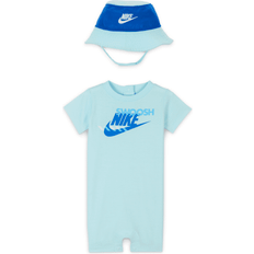 Nike Bambino Abbigliamento per bambini Nike Baby's Sportswear PE Romper & Bucket Hat Set - Glacier Blue (HJ1639-474)