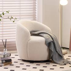 Vesgantti Foam + Ivory + Wool Teddy Barrel Armchair