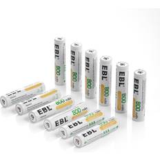 EBL 12 Packs AAA Rechargeable Batteries, Ni-MH AAA Batteries with Storage Cases