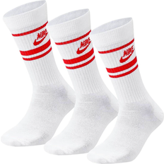 Stretch Socks NIKE Sportswear Dri-FIT Everyday Essential Crew Socks 3-pack - White/University Red