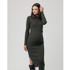 Ripe Maternity Nella Long Sleeve Nursing Knit Dress Ivy Ivy XSmall