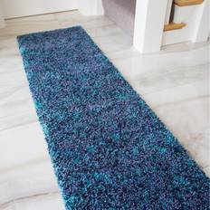 The Rug House Super Soft Teal Mottled Shaggy Blue