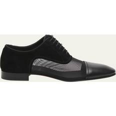 Christian Louboutin Laced Low Shoes Christian Louboutin Men's Greggo Leather Mesh Oxfords Version Black 43.5 EU10.5D US