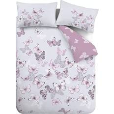 Catherine Lansfield Scatter Butterfly Duvet Cover Grey, Purple (230x220cm)