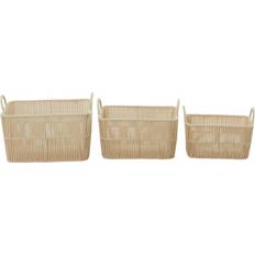 Copper Boxes & Baskets Beachcrest Home™ 3 Metal Metal/Fabric Basket