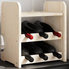 Brown Wine Racks vidaXL Solid Wood Freestanding Wine Rack