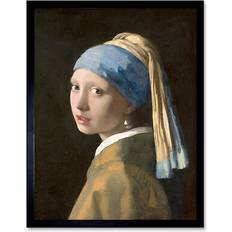 Square Framed Art Wee Blue Coo Johannes Vermeer Girl With Pearl Earring Old Master Painting Print Poster 12X16 Framed Art
