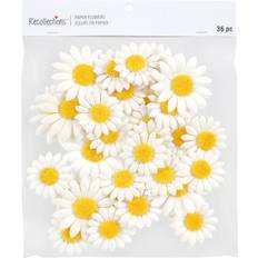 Yellow Scrapbooking Recollections White Daisy Paper Flowers 36pcs