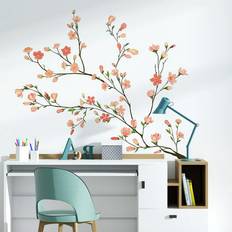 Multicoloured Wall Decor Walplus by: Delicate Peach Branch Peel Stick Wall Decor