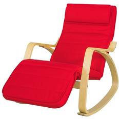 Armrests - Footrest Rocking Chairs Zipcode Design Carnelian Red Rocking Chair 90cm