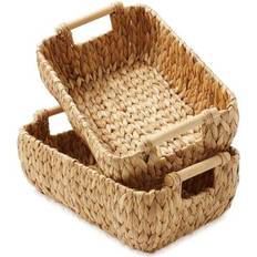 Casafield 2pk Hyacinth Oval Bin Organizer Cream Basket