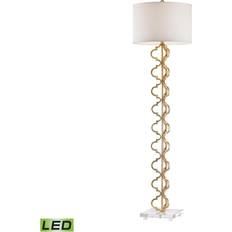 Elk Home Castile Gold Leaf/White Linen Floor Lamp 62"