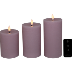 Cozzy Blockljus 3D Låga Rose 3 Pack inkl Fjärrkontroll LED-ljus