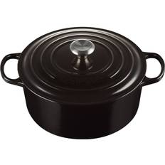 Onyx gryde Le Creuset Black Onyx Signature Cast Iron Round med låg 28cm