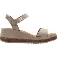 Beige Heeled Sandals Clarks Kassanda Lily - Stone Nubuck