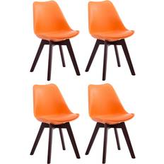 CLP Borneo Set of 4 Orange Walnut Chaise de Cuisine 84cm 4pcs