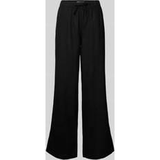 Only Linnebyxor Black Onlcaro Mw Linen Bl Pull-Up Pant Cc Byxor