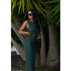 Bubbleroom Gröna Kjolar Bubbleroom Structure Maxi Skirt Green
