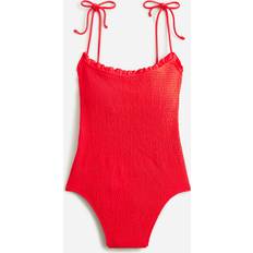 Polyamide - Women Swimwear J.Crew Smocked tie-shoulder one-piece swimsuit - Vintage Red