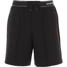 Emporio Armani M Shorts Emporio Armani Sorte Shorts med Snøring Dobbel Jersey Black