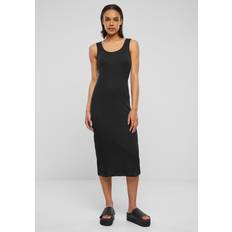 4XL Jurken Urban Classics Rib Top Dress - Black